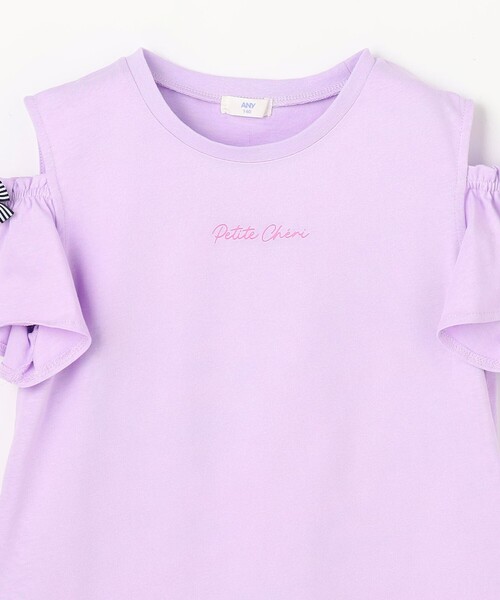 ANY（エニィ）の「【綿100%】【新色追加】オンオフショルダー Tシャツ（Tシャツ/カットソー・キッズ・アイボリー系/ネイビー系/レッド系/ライラック系/サックスブルー系・140/150）」の19枚目の写真