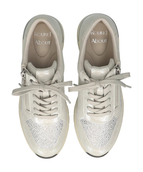 Round About】ラインストーンサイドジップスニーカー(465102