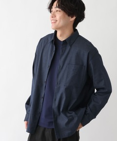 【美品】5W ファイブダブリュー ゴワット ノーカラーシャツ　ブラック　サイズ3 セール】LANATEC WOOLY リラックスフィット ノーカラーシャツ / NO