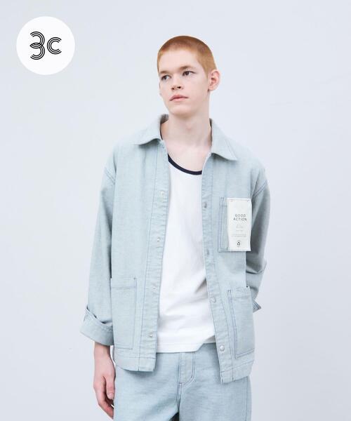 THE GOODLAND MARKET(ザグッドランドマーケット)の「ザ グッドランド マーケット RE DENIM COVERALL(デニムジャケット・メンズ・ライトインディゴブルー・3/2/1)」の1枚目の写真