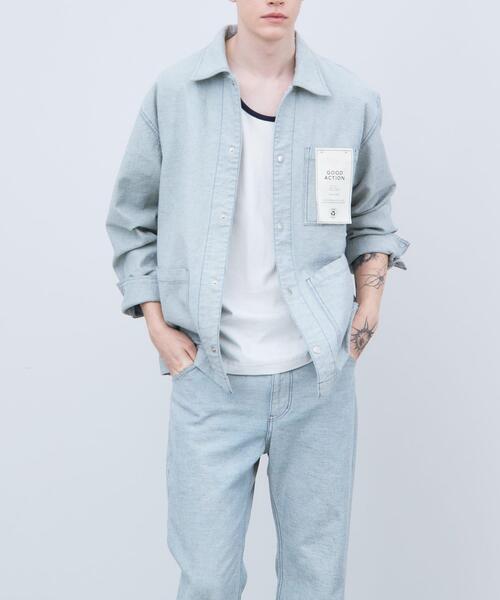 THE GOODLAND MARKET(ザグッドランドマーケット)の「ザ グッドランド マーケット RE DENIM COVERALL(デニムジャケット・メンズ・ライトインディゴブルー・3/2/1)」の16枚目の写真