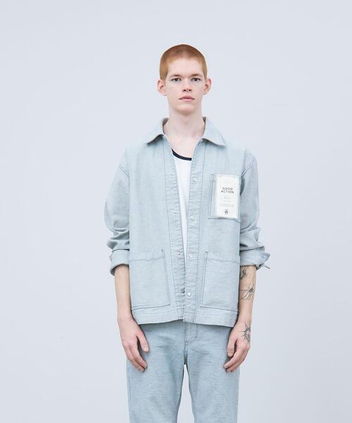 THE GOODLAND MARKET(ザグッドランドマーケット)の「ザ グッドランド マーケット RE DENIM COVERALL(デニムジャケット・メンズ・ライトインディゴブルー・3/2/1)」の18枚目の写真