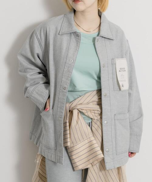 THE GOODLAND MARKET(ザグッドランドマーケット)の「ザ グッドランド マーケット RE DENIM COVERALL(デニムジャケット・メンズ・ライトインディゴブルー・3/2/1)」の21枚目の写真
