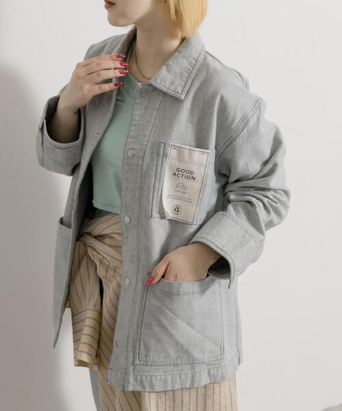 THE GOODLAND MARKET（ザグッドランドマーケット）の「ザ グッドランド マーケット　RE DENIM COVERALL（デニムジャケット・メンズ・ライトインディゴブルー・3/2/1）」の6枚目の写真