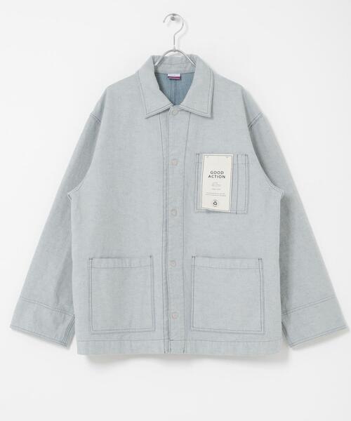 THE GOODLAND MARKET(ザグッドランドマーケット)の「ザ グッドランド マーケット RE DENIM COVERALL(デニムジャケット・メンズ・ライトインディゴブルー・3/2/1)」の5枚目の写真