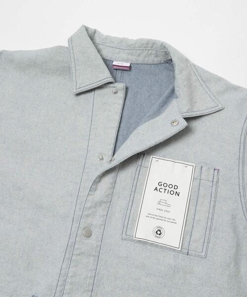 THE GOODLAND MARKET(ザグッドランドマーケット)の「ザ グッドランド マーケット RE DENIM COVERALL(デニムジャケット・メンズ・ライトインディゴブルー・3/2/1)」の6枚目の写真