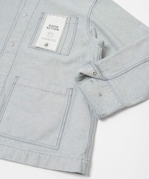 THE GOODLAND MARKET(ザグッドランドマーケット)の「ザ グッドランド マーケット RE DENIM COVERALL(デニムジャケット・メンズ・ライトインディゴブルー・3/2/1)」の7枚目の写真