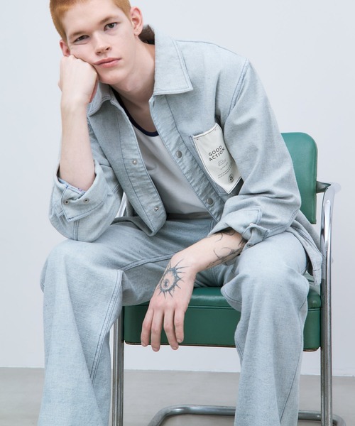 THE GOODLAND MARKET(ザグッドランドマーケット)の「ザ グッドランド マーケット RE DENIM COVERALL(デニムジャケット・メンズ・ライトインディゴブルー・3/2/1)」の1枚目の写真