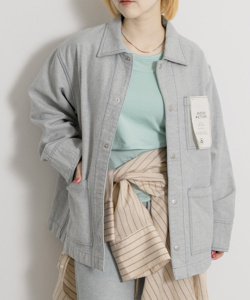THE GOODLAND MARKET(ザグッドランドマーケット)の「ザ グッドランド マーケット RE DENIM COVERALL(デニムジャケット・メンズ・ライトインディゴブルー・3/2/1)」の9枚目の写真