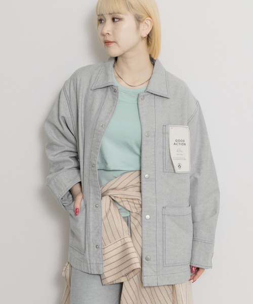 THE GOODLAND MARKET(ザグッドランドマーケット)の「ザ グッドランド マーケット RE DENIM COVERALL(デニムジャケット・メンズ・ライトインディゴブルー・3/2/1)」の10枚目の写真