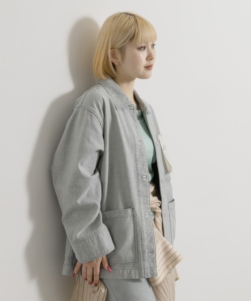 THE GOODLAND MARKET(ザグッドランドマーケット)の「ザ グッドランド マーケット RE DENIM COVERALL(デニムジャケット・メンズ・ライトインディゴブルー・3/2/1)」の13枚目の写真