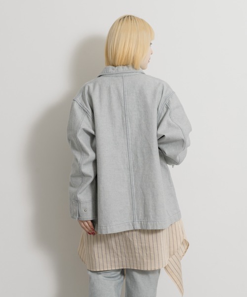 THE GOODLAND MARKET(ザグッドランドマーケット)の「ザ グッドランド マーケット RE DENIM COVERALL(デニムジャケット・メンズ・ライトインディゴブルー・3/2/1)」の14枚目の写真