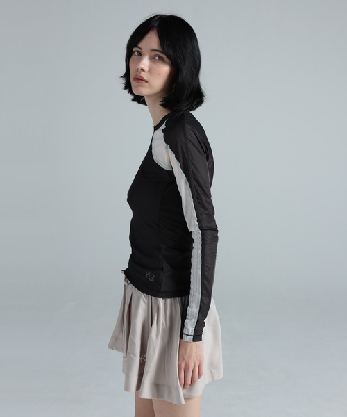 Y-3(ワイスリー)の「Y-3 MESH FITTED LONGSLEEVE TEE(Tシャツ/カットソー・レディース・ブラック・XX-SMALL/X-SMALL/SMALL/MEDIUM)」の6枚目の写真