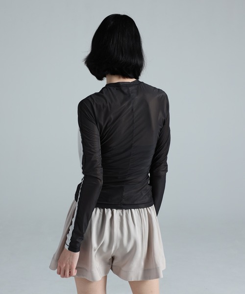 Y-3(ワイスリー)の「Y-3 MESH FITTED LONGSLEEVE TEE(Tシャツ/カットソー・レディース・ブラック・XX-SMALL/X-SMALL/SMALL/MEDIUM)」の5枚目の写真