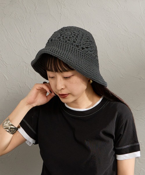 halo commodity（ハロ　コモディティー）の「[HALO COMMODITY/ハロコモディティー] PETAL ドライ ニットハット（ハット・レディース・チャコールグレー/キナリ・F）」の9枚目の写真
