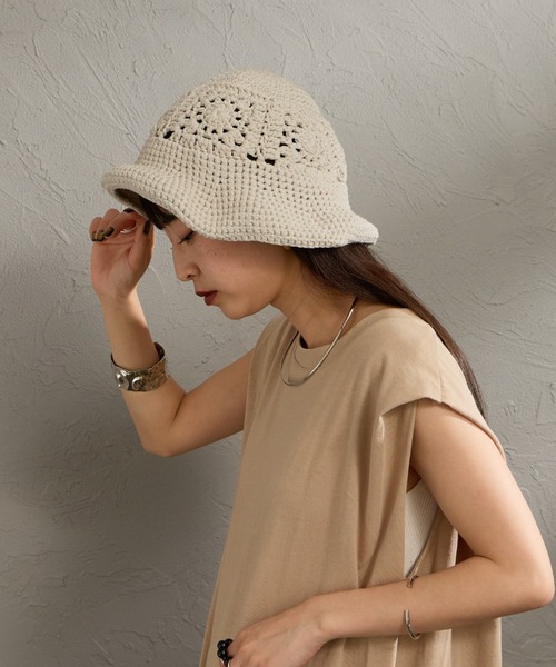 halo commodity（ハロ　コモディティー）の「[HALO COMMODITY/ハロコモディティー] PETAL ドライ ニットハット（ハット・レディース・チャコールグレー/キナリ・F）」の4枚目の写真