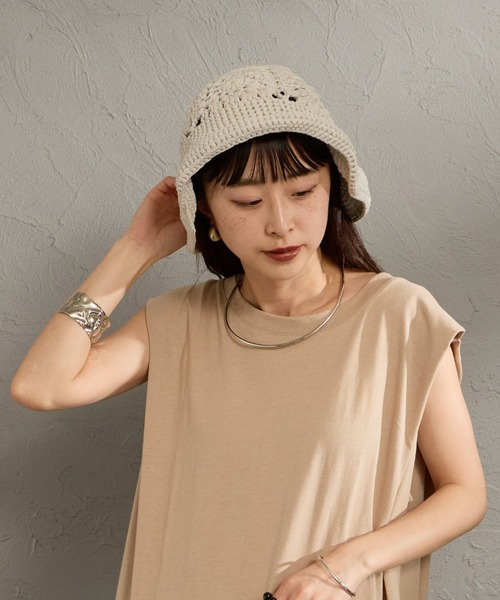 halo commodity（ハロ　コモディティー）の「[HALO COMMODITY/ハロコモディティー] PETAL ドライ ニットハット（ハット・レディース・チャコールグレー/キナリ・F）」の5枚目の写真