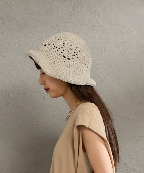 halo commodity（ハロ　コモディティー）の「[HALO COMMODITY/ハロコモディティー] PETAL ドライ ニットハット（ハット・レディース・チャコールグレー/キナリ・F）」の6枚目の写真