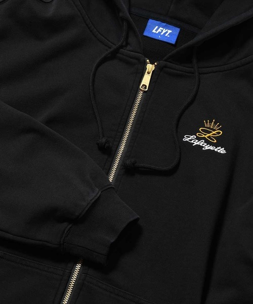 LFYT(エルエフワイティー)の「LFYT ラファイエット - GOLD L LOGO ZIP HOODIE フルジップパーカー LS260501(パーカー・メンズ・ブラウン系カモフラージュ/ブラック/ヘザーグレー・XX-LARGE/X-LARGE/LARGE/MEDIUM/SMALL)」の6枚目の写真
