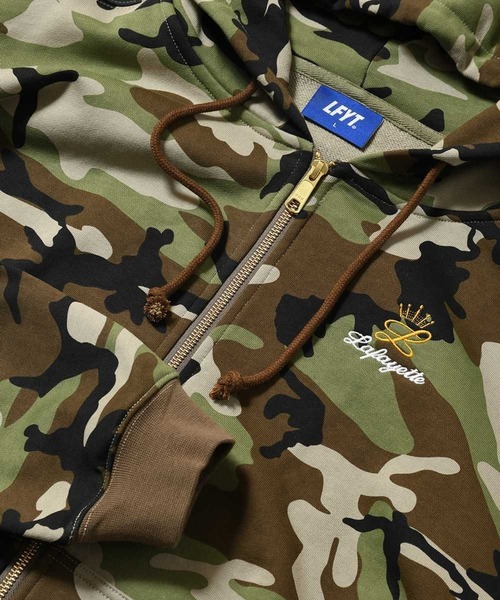 LFYT(エルエフワイティー)の「LFYT ラファイエット - GOLD L LOGO ZIP HOODIE フルジップパーカー LS260501(パーカー・メンズ・ブラウン系カモフラージュ/ブラック/ヘザーグレー・XX-LARGE/X-LARGE/LARGE/MEDIUM/SMALL)」の8枚目の写真