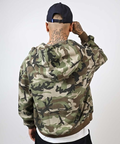 LFYT(エルエフワイティー)の「LFYT ラファイエット - GOLD L LOGO ZIP HOODIE フルジップパーカー LS260501(パーカー・メンズ・ブラウン系カモフラージュ/ブラック/ヘザーグレー・XX-LARGE/X-LARGE/LARGE/MEDIUM/SMALL)」の10枚目の写真