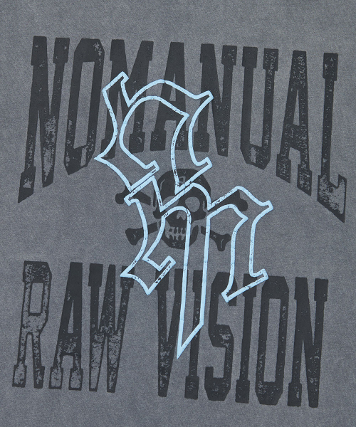 NOMANUAL（NOMANUAL）の「NM SKULL T-SHIRT - WASHED GRAY（Tシャツ/カットソー・レディース・その他・LARGE/MEDIUM/SMALL/X-LARGE）」の3枚目の写真