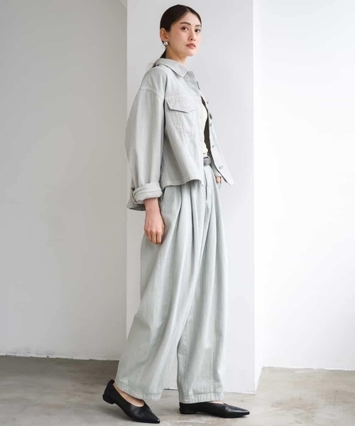 MICHEL KLEIN（ミッシェル・クラン）の「[セットアップ対応]デニムバレルパンツ（デニムパンツ・レディース・ライトグレー・38）」の7枚目の写真