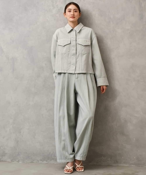 MICHEL KLEIN（ミッシェル・クラン）の「[セットアップ対応]デニムバレルパンツ（デニムパンツ・レディース・ライトグレー・38）」の12枚目の写真