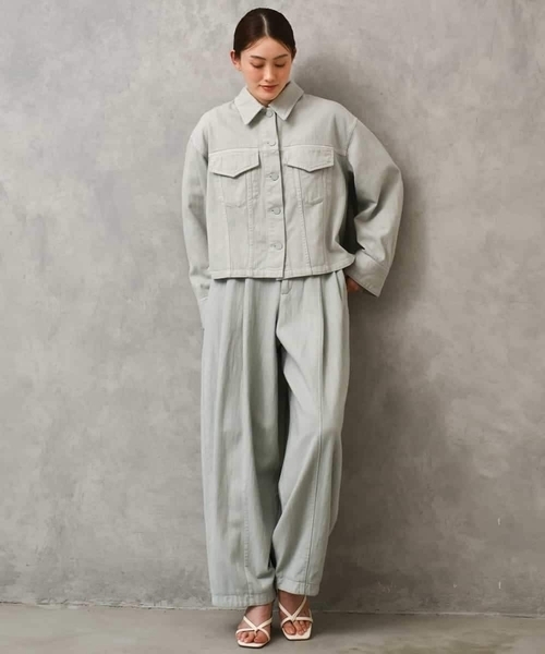 MICHEL KLEIN（ミッシェル・クラン）の「[セットアップ対応]デニムバレルパンツ（デニムパンツ・レディース・ライトグレー・38）」の13枚目の写真