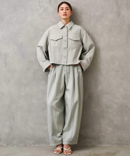 MICHEL KLEIN（ミッシェル・クラン）の「[セットアップ対応]デニムバレルパンツ（デニムパンツ・レディース・ライトグレー・38）」の14枚目の写真