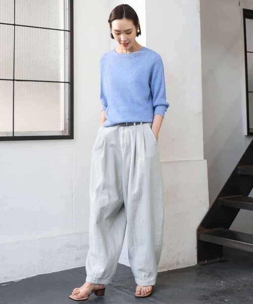 MICHEL KLEIN（ミッシェル・クラン）の「[セットアップ対応]デニムバレルパンツ（デニムパンツ・レディース・ライトグレー・38）」の20枚目の写真