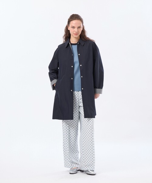 MACKINTOSH PHILOSOPHY（ﾏｯｷﾝﾄｯｼｭ ﾌｨﾛｿﾌｨｰ）の「【BAWTRY(バウトリー)】コットンポプリンステンカラーコート（ステンカラーコート・レディース・ブラウン/ダークネイビー・38/36）」の4枚目の写真