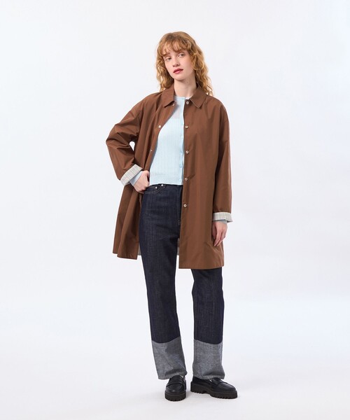 MACKINTOSH PHILOSOPHY（ﾏｯｷﾝﾄｯｼｭ ﾌｨﾛｿﾌｨｰ）の「【BAWTRY(バウトリー)】コットンポプリンステンカラーコート（ステンカラーコート・レディース・ブラウン/ダークネイビー・38/36）」の6枚目の写真
