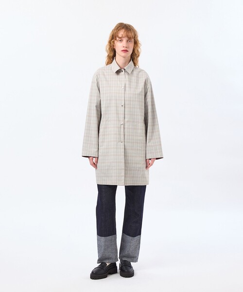 MACKINTOSH PHILOSOPHY（ﾏｯｷﾝﾄｯｼｭ ﾌｨﾛｿﾌｨｰ）の「【BAWTRY(バウトリー)】コットンポプリンステンカラーコート（ステンカラーコート・レディース・ブラウン/ダークネイビー・38/36）」の7枚目の写真