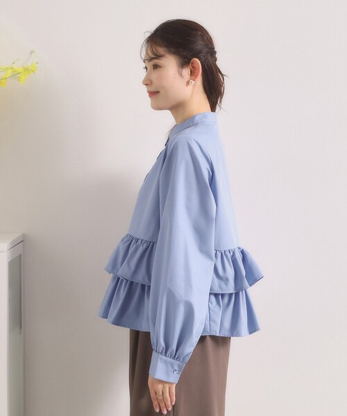 ITS'DEMO（イッツデモ）の「【洗濯機OK】ティアードフリルブラウス（シャツ/ブラウス・レディース・オフホワイト/ネイビー/ライトブルー・00）」の17枚目の写真