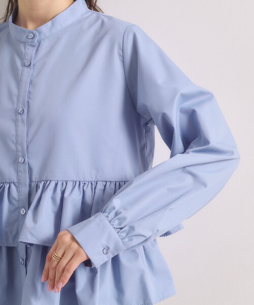 ITS'DEMO（イッツデモ）の「【洗濯機OK】ティアードフリルブラウス（シャツ/ブラウス・レディース・オフホワイト/ネイビー/ライトブルー・00）」の20枚目の写真