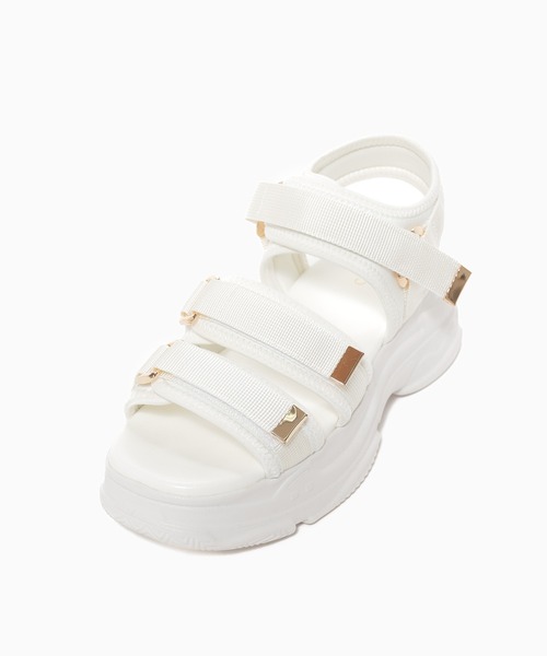 Honeys（ハニーズ）の「金具使い厚底サンダル（サンダル・レディース・ベージュ/ブラック×ホワイト/ベージュ系その他/アイボリー/ブラック・L/LL/M/S）」の17枚目の写真