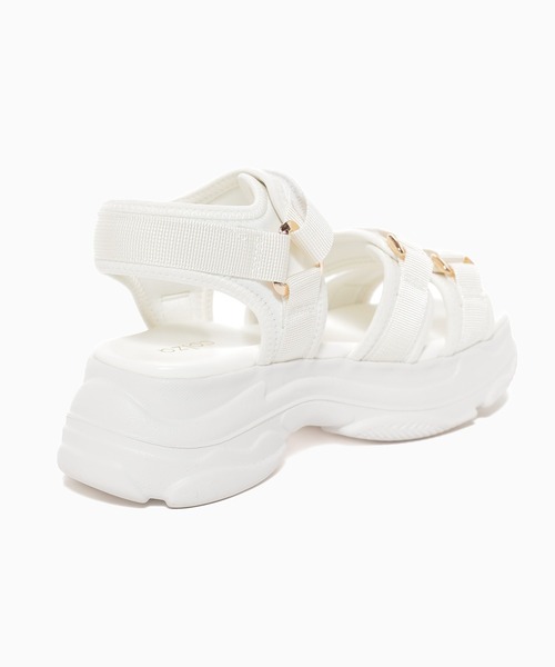 Honeys（ハニーズ）の「金具使い厚底サンダル（サンダル・レディース・ベージュ/ブラック×ホワイト/ベージュ系その他/アイボリー/ブラック・L/LL/M/S）」の18枚目の写真