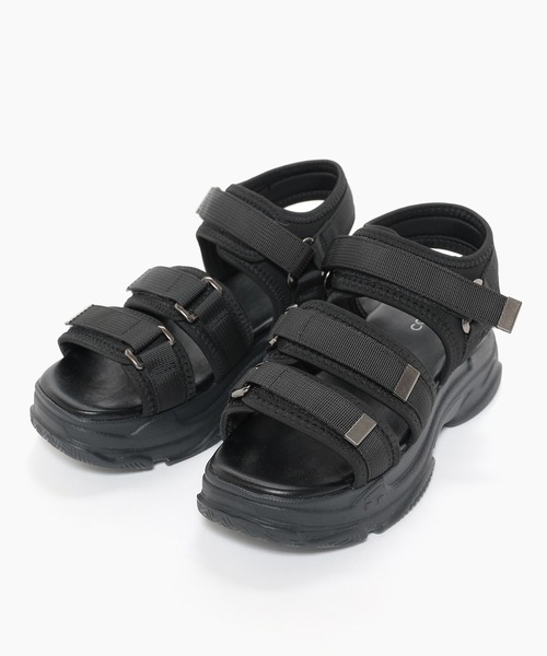 Honeys（ハニーズ）の「金具使い厚底サンダル（サンダル・レディース・ベージュ/ブラック×ホワイト/ベージュ系その他/アイボリー/ブラック・L/LL/M/S）」の19枚目の写真