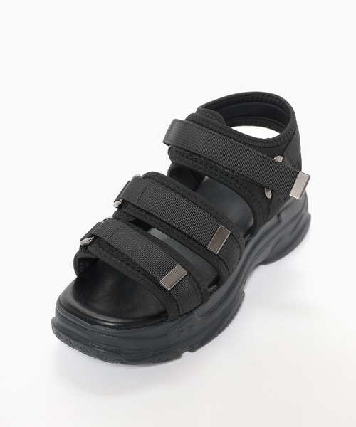 Honeys（ハニーズ）の「金具使い厚底サンダル（サンダル・レディース・ベージュ/ブラック×ホワイト/ベージュ系その他/アイボリー/ブラック・L/LL/M/S）」の20枚目の写真