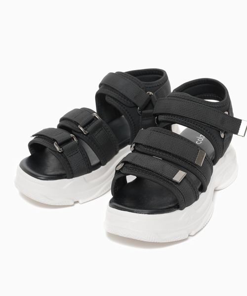 Honeys（ハニーズ）の「金具使い厚底サンダル（サンダル・レディース・ベージュ/ブラック×ホワイト/ベージュ系その他/アイボリー/ブラック・L/LL/M/S）」の22枚目の写真