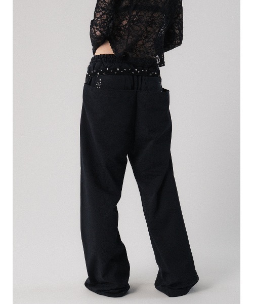 ELCHELE（エルチェレ）の「FRENCH TERRY STUDS PANTS（スウェットパンツ・レディース・ヘザーグレー/ブラック・38/36）」の12枚目の写真