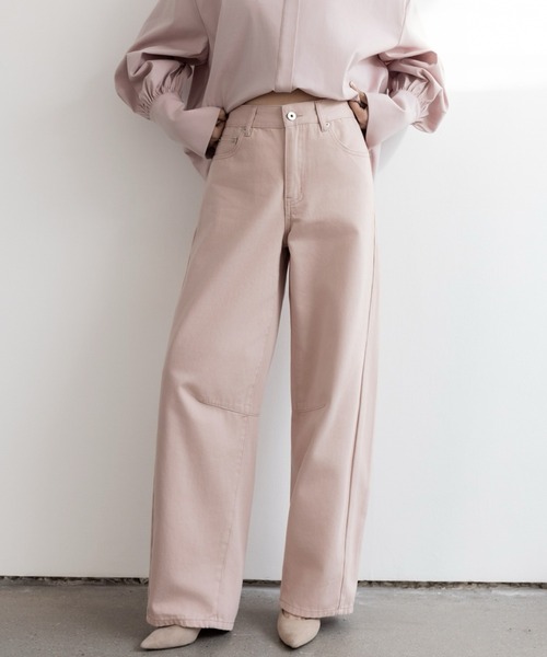 BIRTHDAY BASH(バースデイバッシュ)の「BB BARREL LEG DENIM(BBバレルレッグデニム)(デニムパンツ・レディース・ブラック/ピンク/ブルー・LARGE/MEDIUM/SMALL)」の3枚目の写真