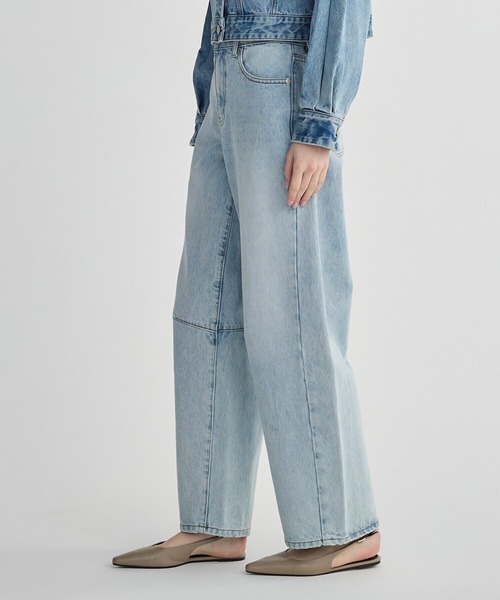 BIRTHDAY BASH(バースデイバッシュ)の「BB BARREL LEG DENIM(BBバレルレッグデニム)(デニムパンツ・レディース・ブラック/ピンク/ブルー・LARGE/MEDIUM/SMALL)」の6枚目の写真