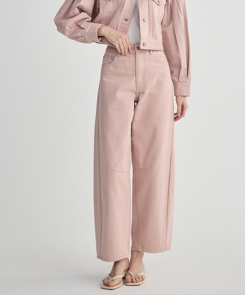 BIRTHDAY BASH(バースデイバッシュ)の「BB BARREL LEG DENIM(BBバレルレッグデニム)(デニムパンツ・レディース・ブラック/ピンク/ブルー・LARGE/MEDIUM/SMALL)」の8枚目の写真