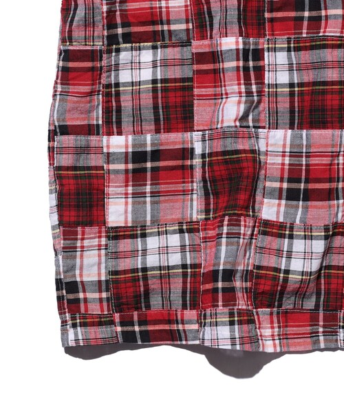 BEAMS PLUS（ビームスプラス）の「Open Collar Patchwork Madras（シャツ/ブラウス・メンズ・レッド・SMALL/X-LARGE/LARGE/MEDIUM）」の5枚目の写真