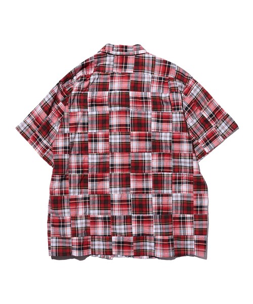 BEAMS PLUS（ビームスプラス）の「Open Collar Patchwork Madras（シャツ/ブラウス・メンズ・レッド・SMALL/X-LARGE/LARGE/MEDIUM）」の7枚目の写真
