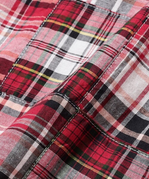 BEAMS PLUS（ビームスプラス）の「Open Collar Patchwork Madras（シャツ/ブラウス・メンズ・レッド・SMALL/X-LARGE/LARGE/MEDIUM）」の13枚目の写真