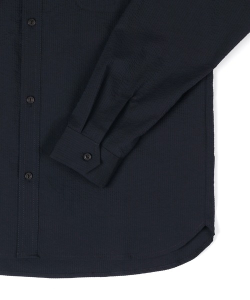 The DUFFER of ST.GEORGE（ザダファーオブセントジョージ）の「HIGH-TECH SEERSUCKER "COOLMAX" WORK SHIRT：クールマックス シアサッカー ワークシャツ / ミリタリーシャツ / セットアップ対応（シャツ/ブラウス・メンズ・ネイビー/チャコールグレー・X-LARGE/LARGE/MEDIUM/SMALL）」の13枚目の写真