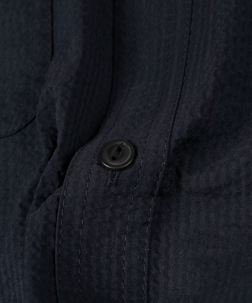 The DUFFER of ST.GEORGE（ザダファーオブセントジョージ）の「HIGH-TECH SEERSUCKER "COOLMAX" WORK SHIRT：クールマックス シアサッカー ワークシャツ / ミリタリーシャツ / セットアップ対応（シャツ/ブラウス・メンズ・ネイビー/チャコールグレー・X-LARGE/LARGE/MEDIUM/SMALL）」の14枚目の写真